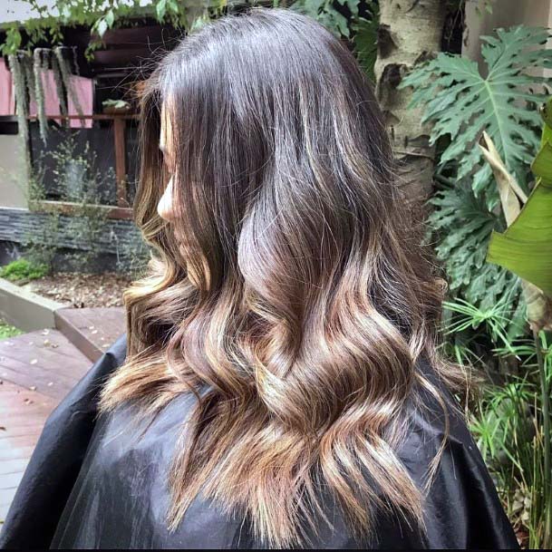 Pretty And Polished Dark Brown And Caramel Ombre Womens Hairstyle