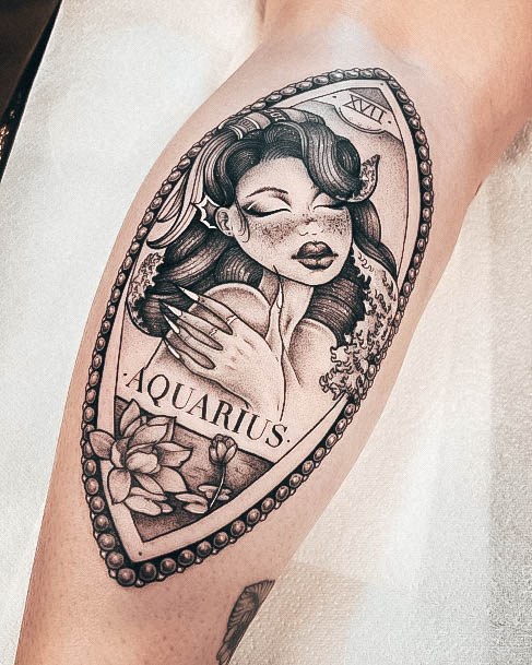 Pretty Aquarius Tattoos Women