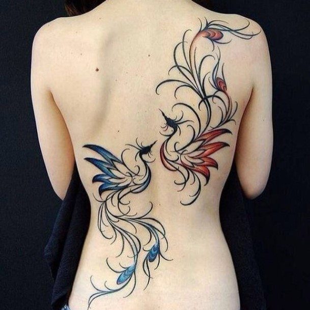 Pretty Art Tattoo Womens Back