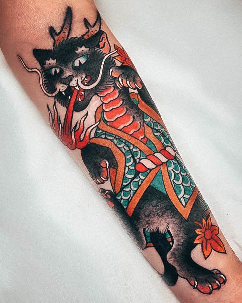 Pretty Black Cat Tattoos Women