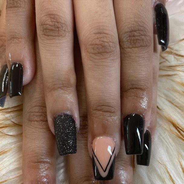 Pretty Black Prom Nails Women