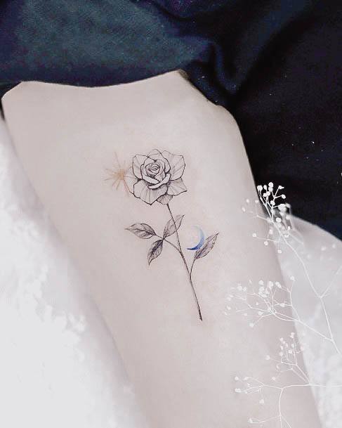 Pretty Black Rose Tattoos Women