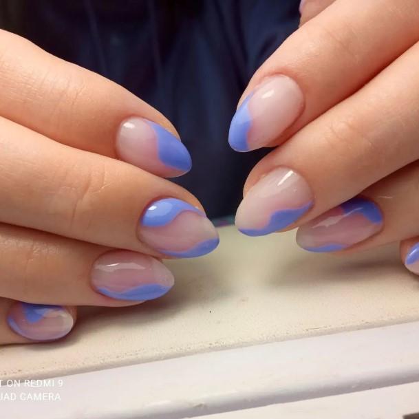 Pretty Blue Summer Nails Women