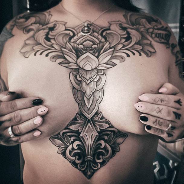 Pretty Boob Tattoos Women