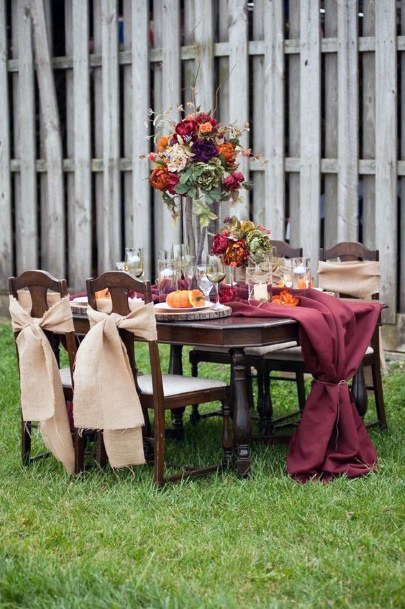 Pretty Bow Ties In Burlap Wedding Table Decor