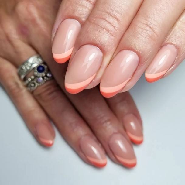 Pretty Bright Coral Nails Women