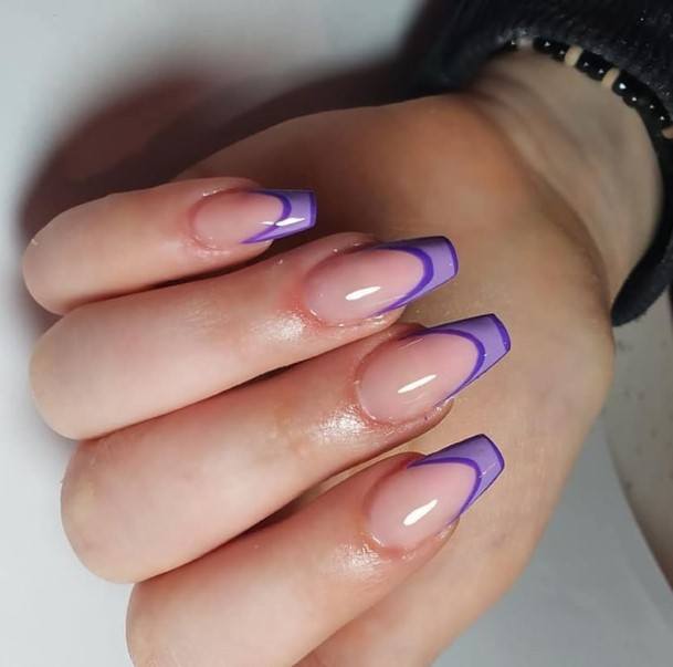 Pretty Bright Purple Nails Women