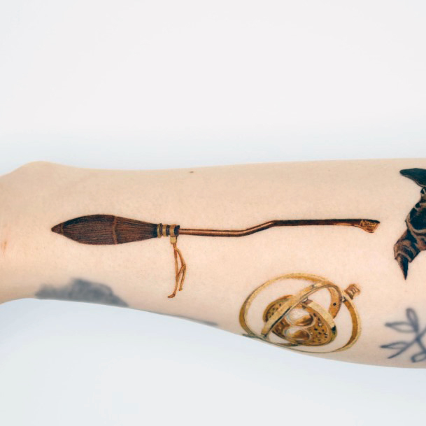 Pretty Broomstick Tattoos Women