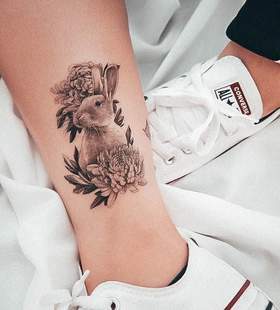 Pretty Bunny Rabbit Tattoos Women