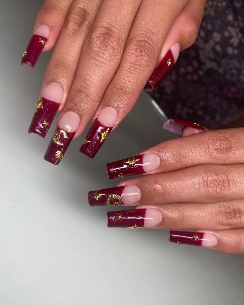 Pretty Burgundy Nails Women