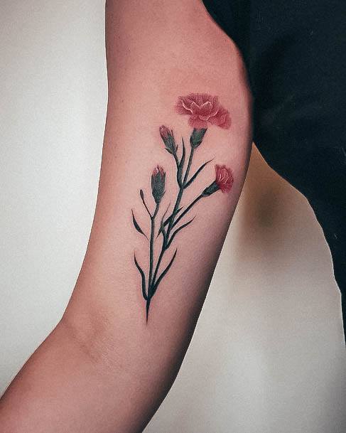 Pretty Carnation Tattoos Women