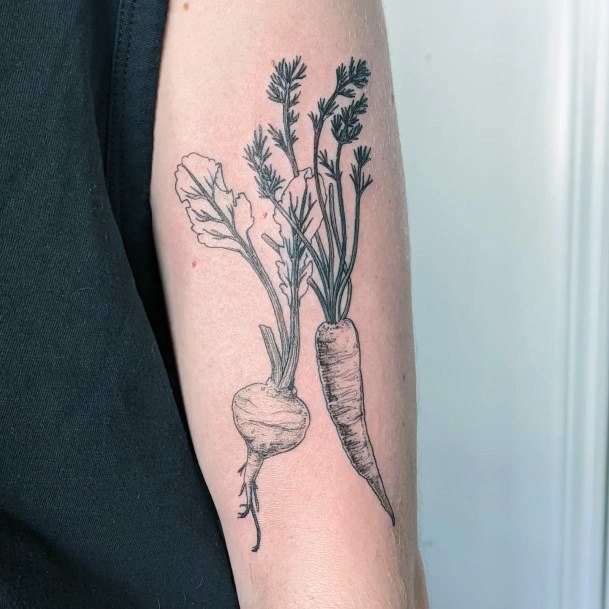 Pretty Carrot Tattoos Women