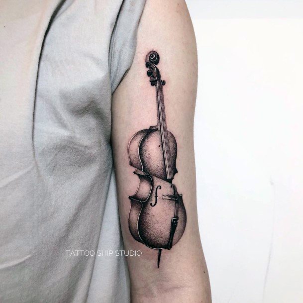 Pretty Cello Tattoos Women