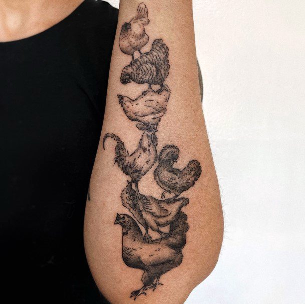 Pretty Chicken Tattoos Women