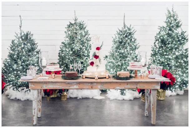 Pretty Christmas Wedding Table Decoration Ideas