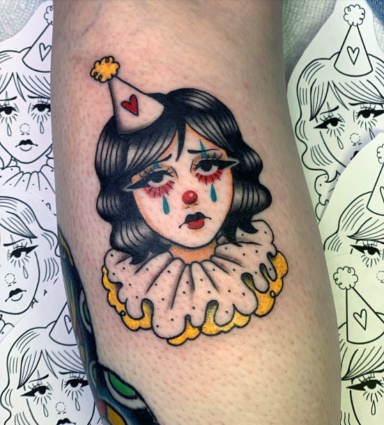 Pretty Clown Tattoos Women