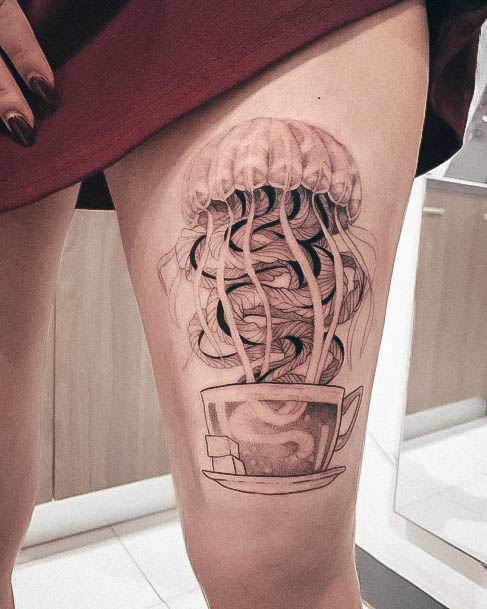 Pretty Coffee Mug Tattoos Women