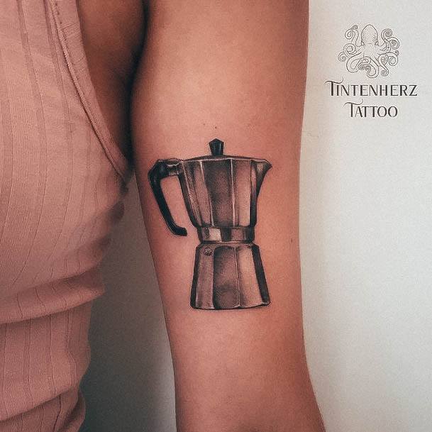 Pretty Coffee Pot Tattoos Women