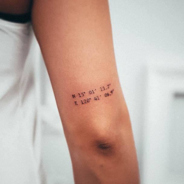 Pretty Coordinates Tattoos Women