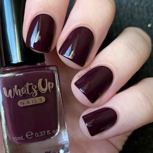 Pretty Dark Maroon Nails Women