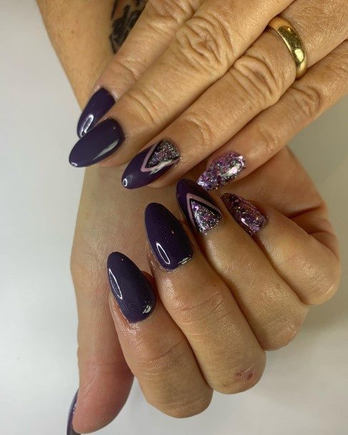 Pretty Deep Purple Nails Women