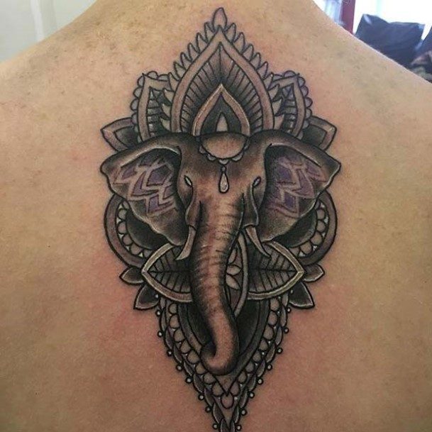 Pretty Elephant Tattoo Womens Back