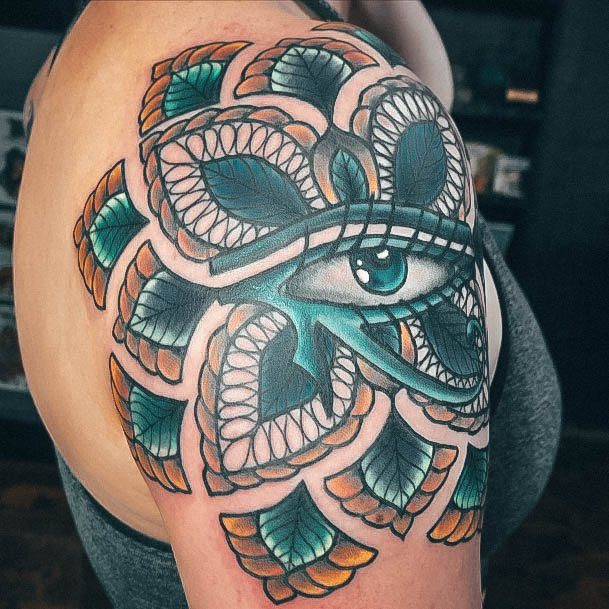 Pretty Eye Of Horus Tattoos Women