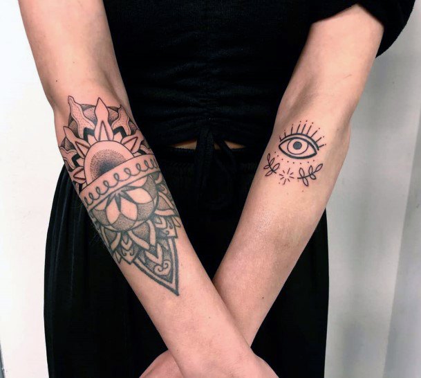 Pretty Eye Tattoo Womens Hands