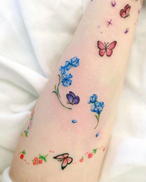 Pretty Flower Petal Tattoos Women