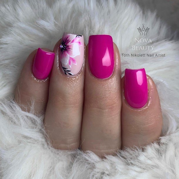 Pretty Fuchsia Nails Women