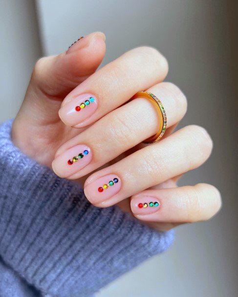 Pretty Gemstone Nails Women