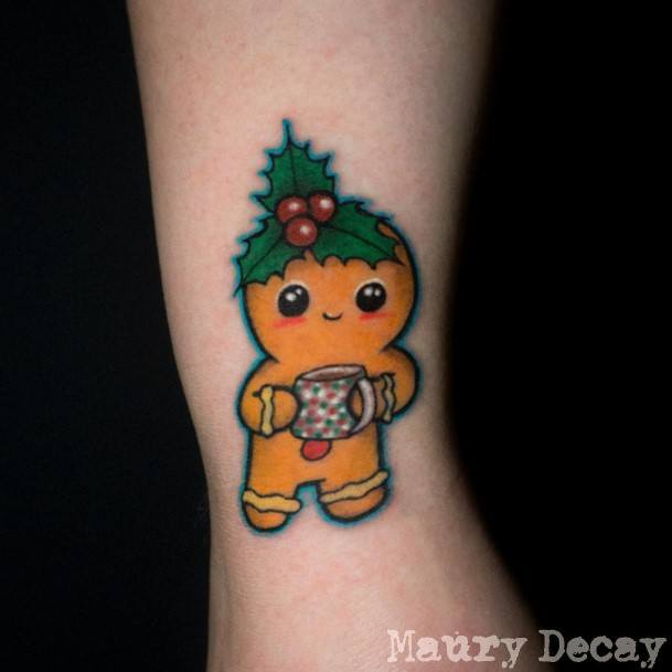 Pretty Gingerbread Man Tattoos Women