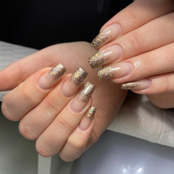 Pretty Gold Ombre Nails Women