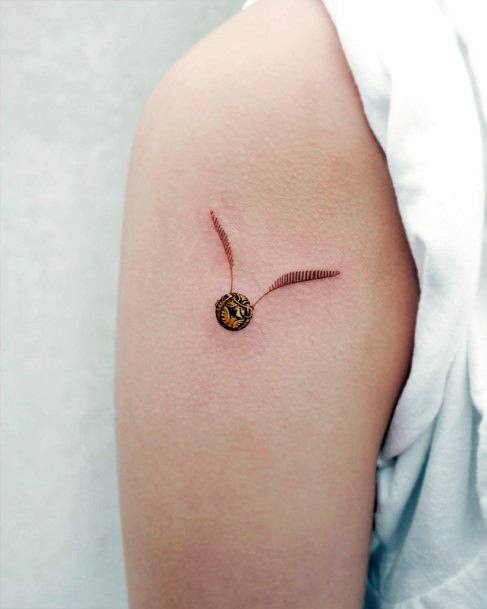 Pretty Golden Snitch Tattoos Women