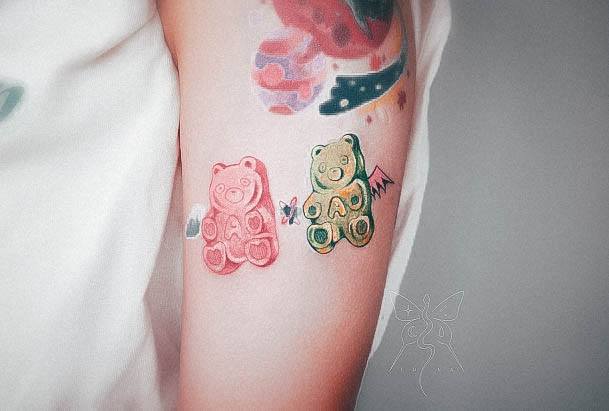 Pretty Gummy Bear Tattoos Women