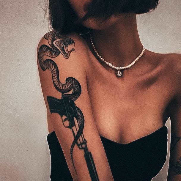 Pretty Gun Tattoos Women