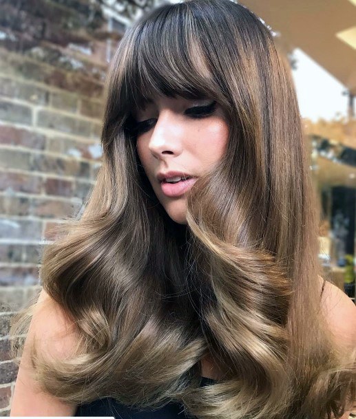 Pretty Hairstyle For Women Long Brown Hair Large Dramatic Curl