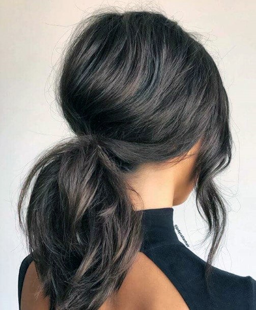 Pretty Hairstyle Sleek Dark Pony