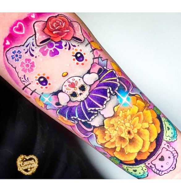 Pretty Hello Kitty Tattoos Women