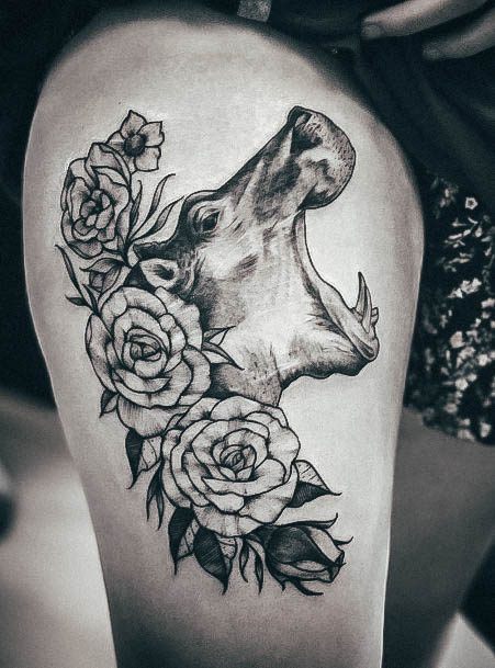 Pretty Hippo Tattoos Women