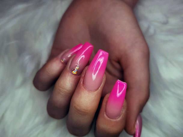 Pretty Hot Pink Nails
