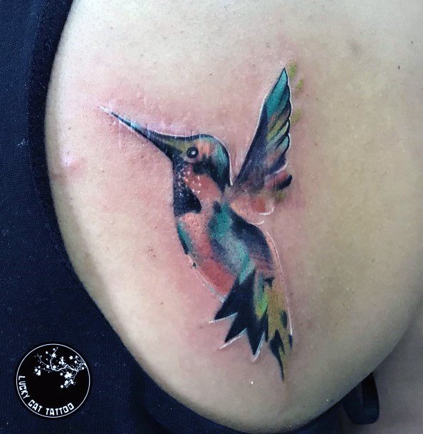 Pretty Hummingbird Tattoo For Women