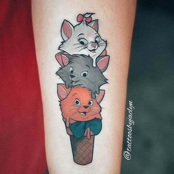 Pretty Ice Cream Tattoos Women