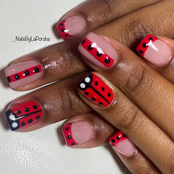 Pretty Ladybug Nails Women