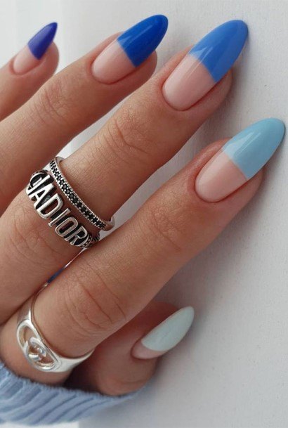 Pretty Light Blue Nails Women