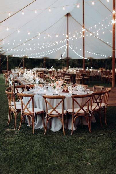 Pretty Light Bulbs Adorning Tent Wedding Celebrations