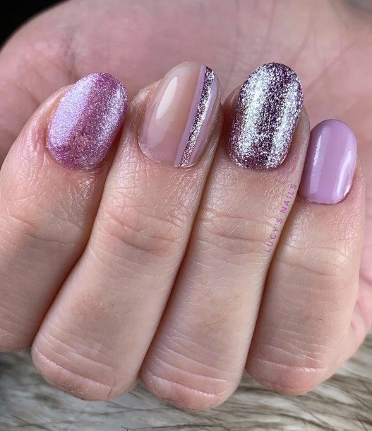 Pretty Lilac Nails Women