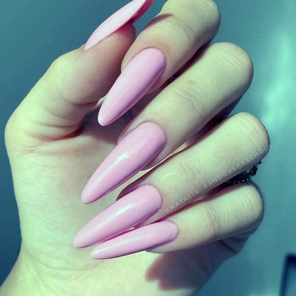Pretty Long Pink Nails Women
