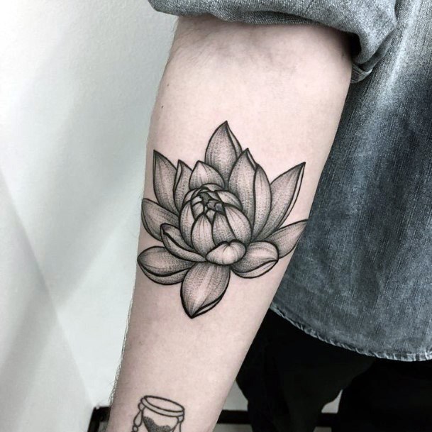 Pretty Lotus Flower Tattoo Womens Arms