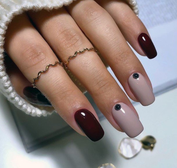 Pretty Maroon Nails Women